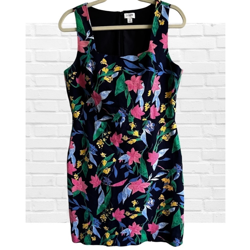 J. Crew Sz 10 Floral Dress Sleeveless Summer Wedding Fitted Vacation Resortwear